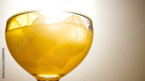 Cocktail with lime and ice in a glass