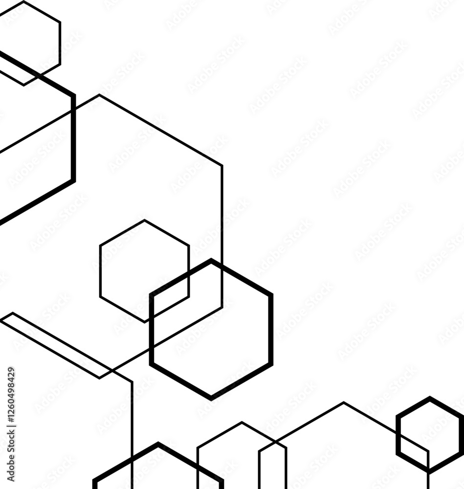 Hexagonal Corner Line Style Hexagonal Corner Line Style