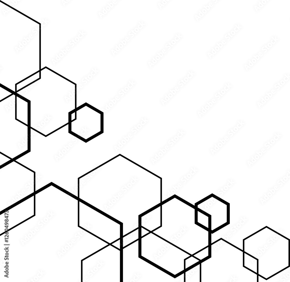 Hexagonal Corner Line Style Hexagonal Corner Line Style