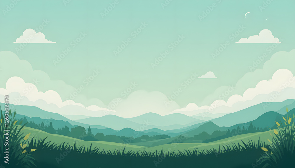 Obraz premium Serene mountain valley landscape