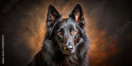 Majestic Belgian Groenendael Dog Portrait - Deep Focus Studio Shot photo