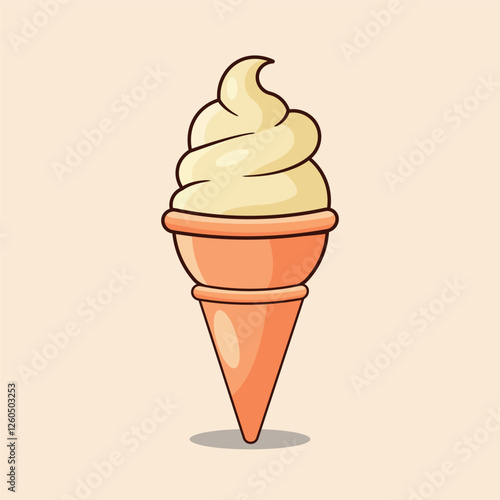 Ice cream in a cone on a pink background