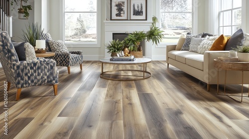 Luxury Vinyl Plank Flooring in Modern Living Room