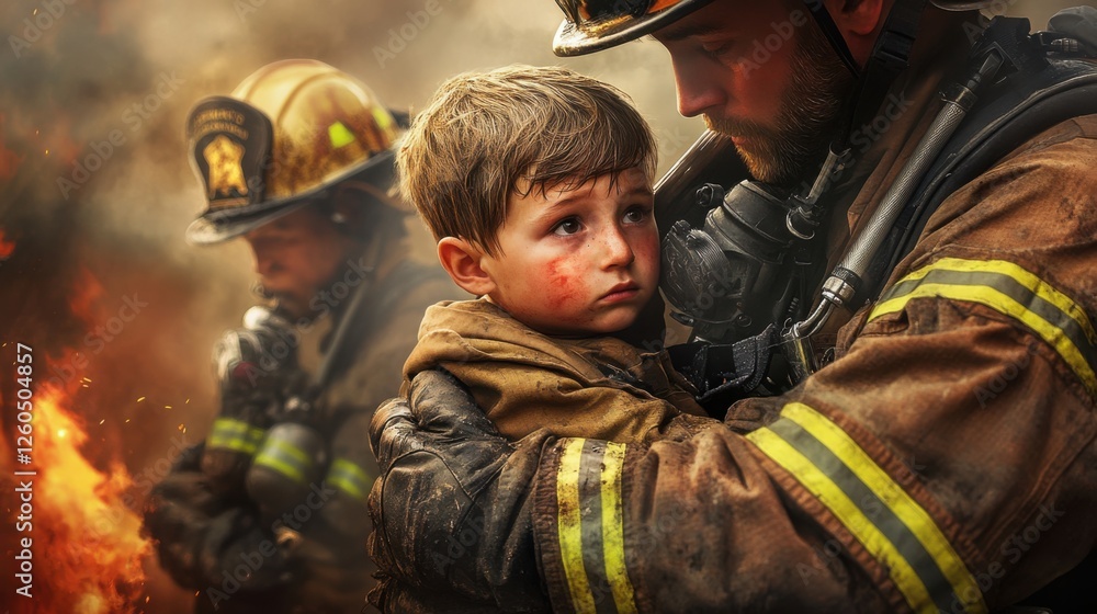 Obraz premium Bravery in the Line of Fire: The Vital Role of Firefighters in Saving Lives and Property