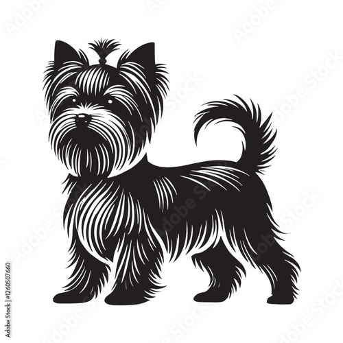 Professional Yorkshire Terrier silhouette for diverse creative projects - Yorkshire Terrier illustration - minimal Yorkshire Terrier vector - dog silhouette
