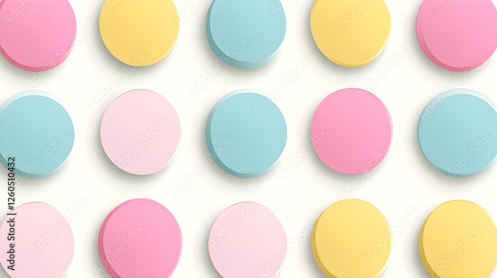 Seamless Pastel Dots Pattern in Blue Pink and Yellow Shades Seamless Pastel Dots Pattern in Blue Pink and Yellow Shades