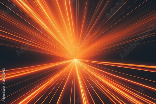 Surreal Orange Twilight Background with Glowing Streaks and Deep Shadows