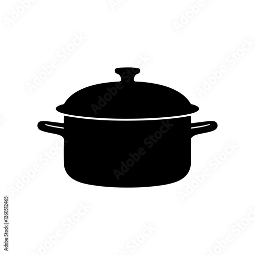 Cooking pot silhouette vector illustration
