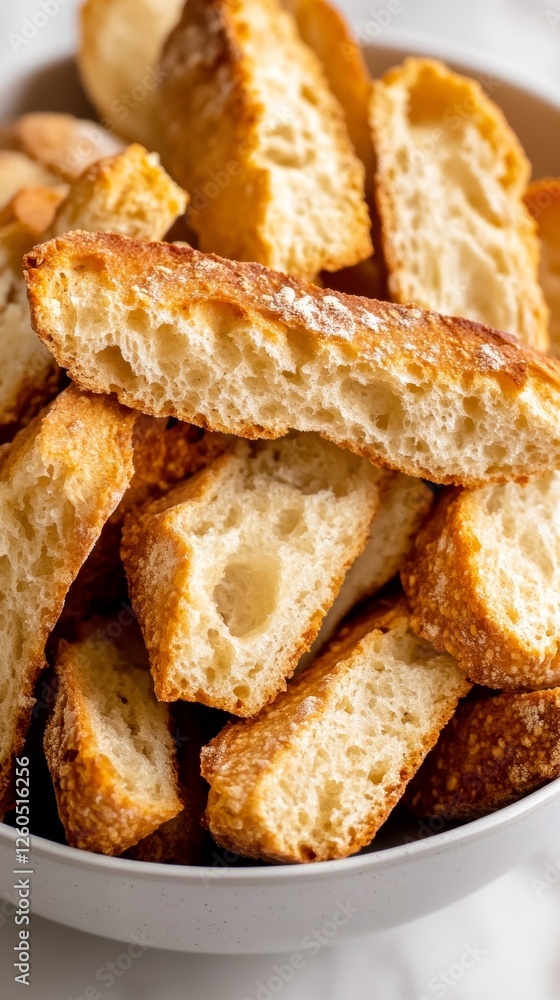 Homemade biscotti served in a bowl for a cozy afternoon snack with friends at a local cafe on a sunny day Homemade biscotti served in a bowl for a cozy afternoon snack with friends at a local cafe on a sunny day