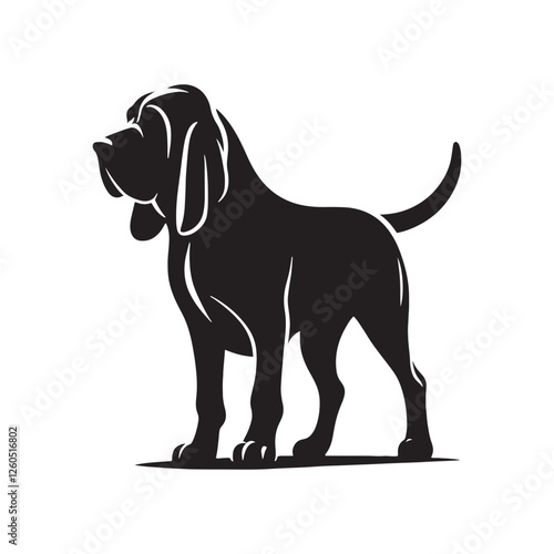Minimal Bloodhound silhouette designed for modern aesthetics - Bloodhound illustration - minimal Bloodhound vector - dog silhouette
