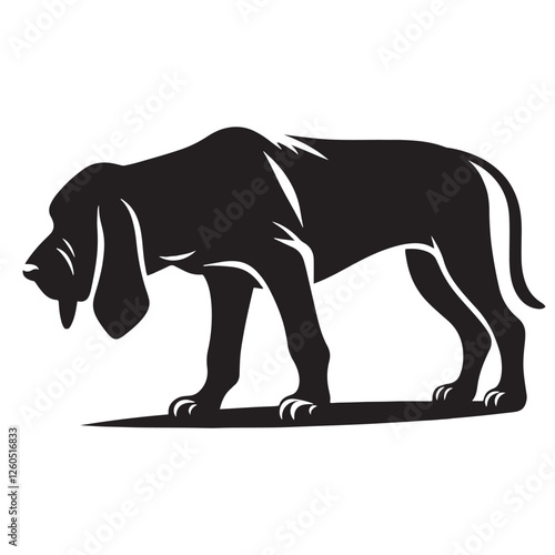 High-quality Bloodhound silhouette offering sleek design options - Bloodhound illustration - minimal Bloodhound vector - dog silhouette
