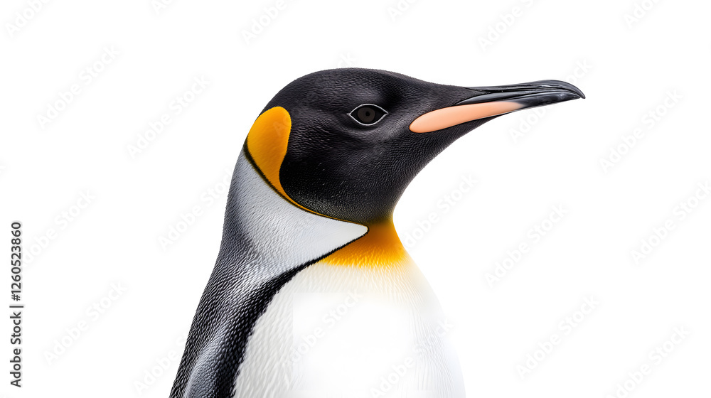 Naklejka premium Closeup king penguin isolated on white background