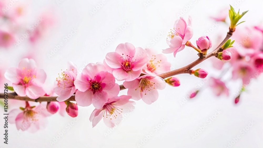 Minimalist Pink Blossom Branch - Delicate Spring Flowers Minimalist Pink Blossom Branch - Delicate Spring Flowers