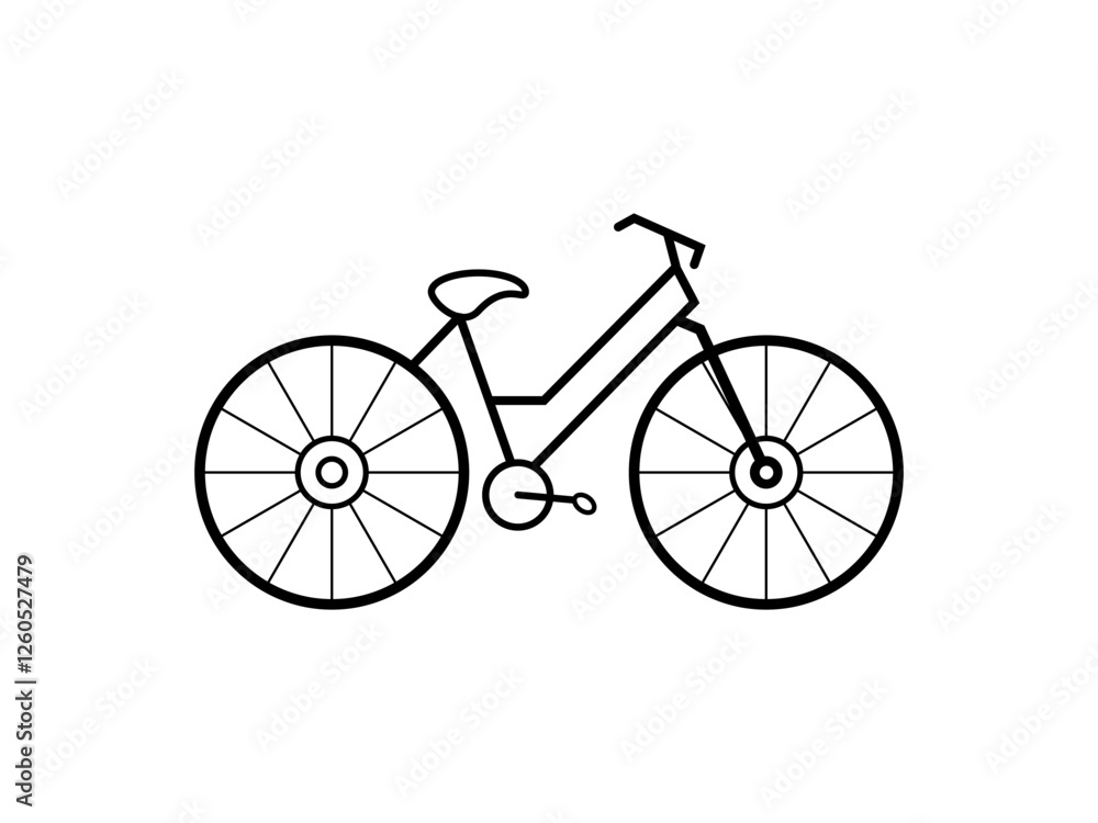 Fototapeta premium racing outline bicycle icon vector isolated on white 