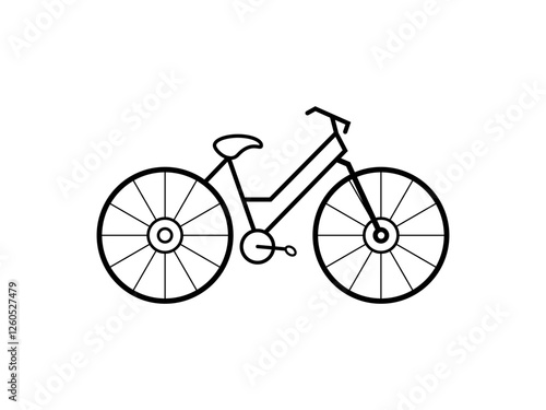 racing outline bicycle icon vector isolated on white 