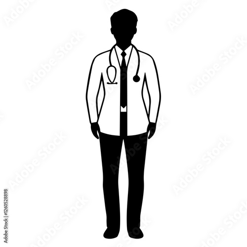 Professional Doctor Silhouette Clipart – Perfect for Hospitals & Clinics