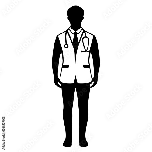 Professional Doctor Silhouette Clipart – Perfect for Hospitals & Clinics