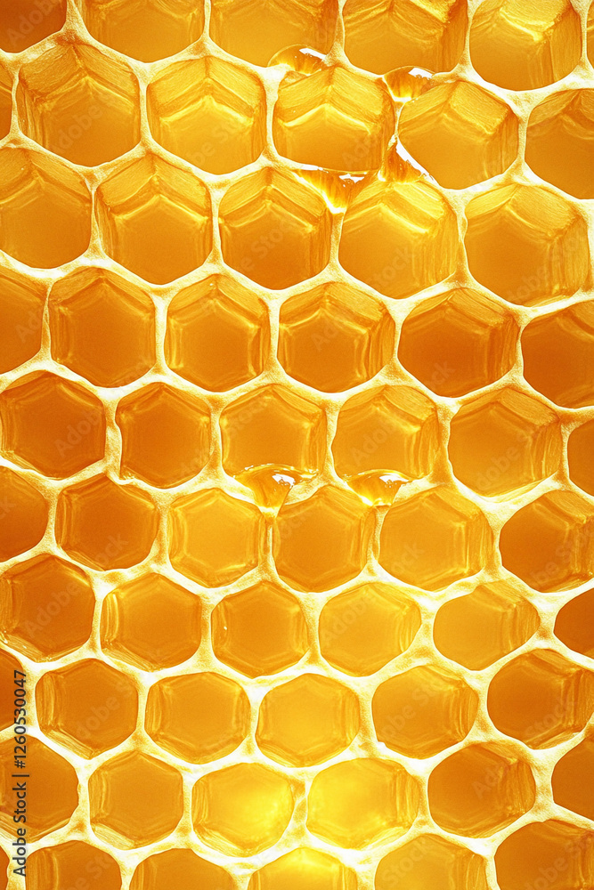 Honeycomb structure showing rich golden honey Honeycomb structure showing rich golden honey