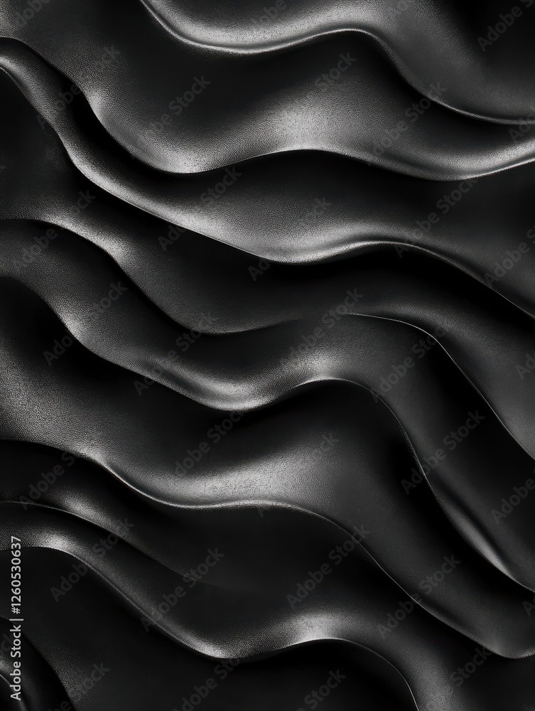 Obraz premium Dynamic and mesmerizing abstract black wavy background with a captivating textured pattern