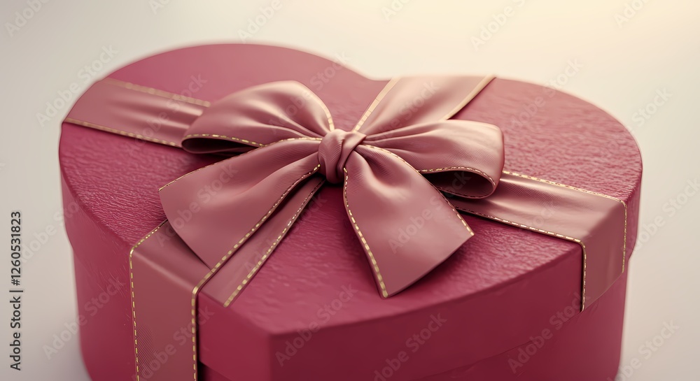 Fototapeta premium Elegant Gift Box with Red Ribbon, Perfect for Celebrations, Birthdays, and Special Occasions, Isolated on White Background