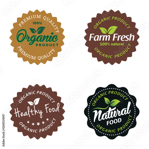 Organic Food logo template illustration for food market, ecommerce, organic products promotion, restaurant, healthy life. Vector illustration concepts for web design, packaging design, marketing