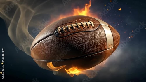 Exciting moments of a football in flames during a thrilling match