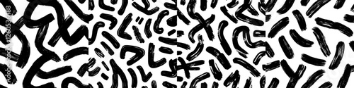 A seamless pattern featuring hand-drawn brush strokes serves as a modern ornament suitable for various applications
