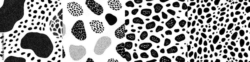 A contemporary seamless design featuring hand drawn dots and short vertical strokes created with a brush A contemporary seamless design featuring hand drawn dots and short vertical strokes created with a brush