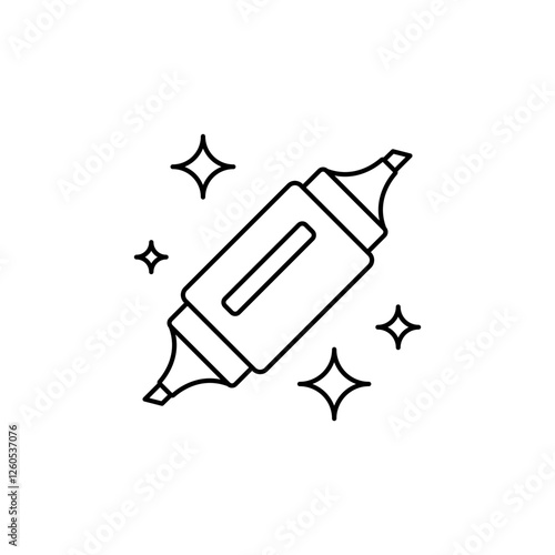 Dual Tip Highlighter outline vector icon.