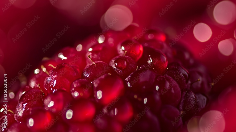 Close-up of a juicy raspberry, vibrant red and delicious Close-up of a juicy raspberry, vibrant red and delicious