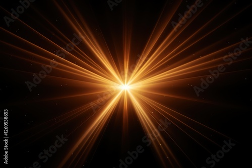 Radiant light burst cosmic space digital art dark background close-up energy concept