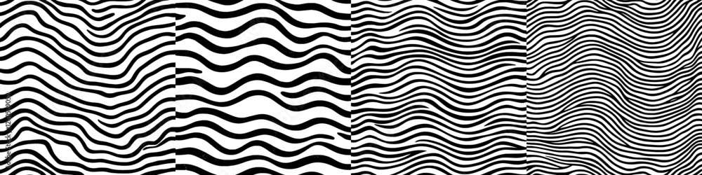 A contemporary design featuring undulating blue waves in a monochrome seamless pattern, reminiscent of abstract ripples on water A contemporary design featuring undulating blue waves in a monochrome seamless pattern, reminiscent of abstract ripples on water