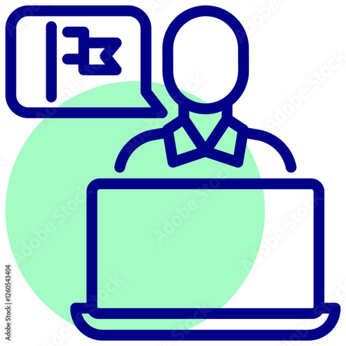 independent work vector mixed outline icon