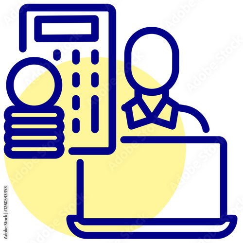 online accountant vector mixed outline icon