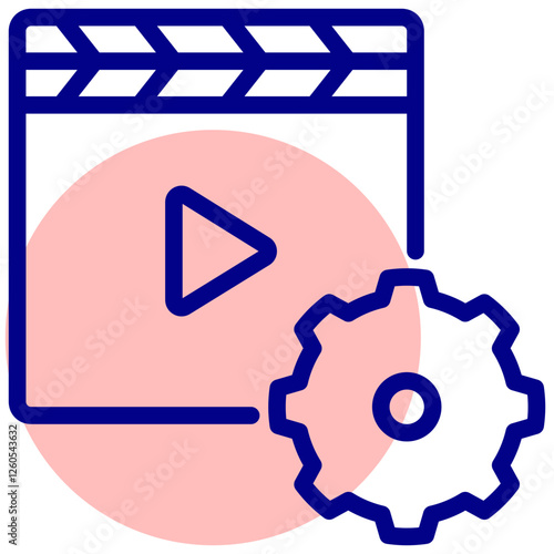 video production vector mixed outline icon