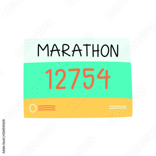 Race Bib Running Marathon Event Illustration