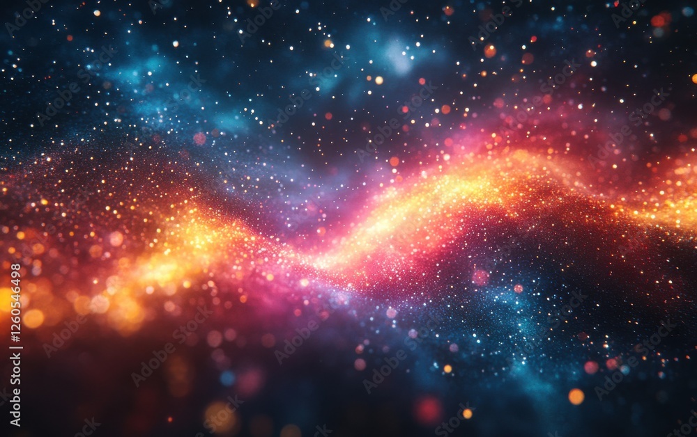 Abstract vivid cosmic particles background featuring sparkling effects and deep space hues. Emphasizing a vibrant and expansive cosmic theme, ideal for space art and cosmic designs. Abstract vivid cosmic particles background featuring sparkling effects and deep space hues. Emphasizing a vibrant and expansive cosmic theme, ideal for space art and cosmic designs.