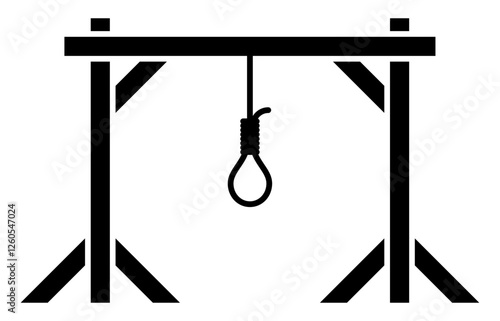 Gallows icon, hang and knot