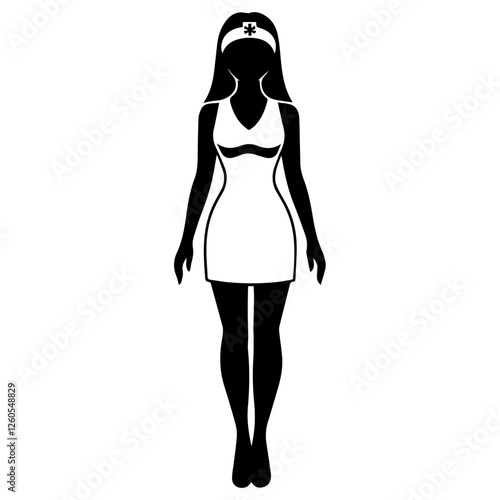 Silhouette of a Nurse – Ideal for Healthcare Graphics