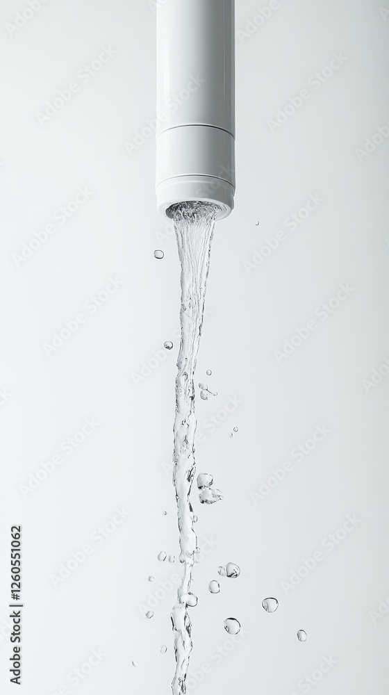 Pure Water Flowing from a Modern Faucet Pure Water Flowing from a Modern Faucet