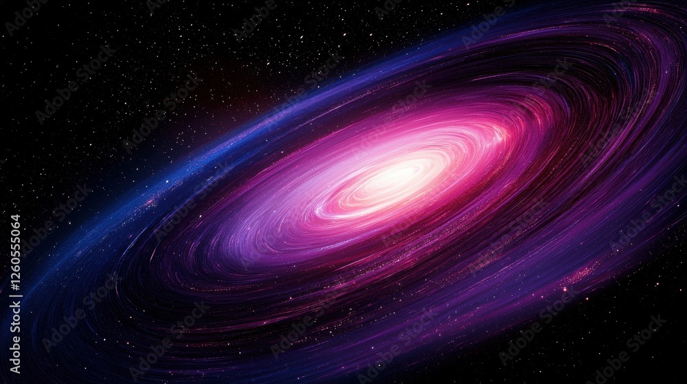 Obraz premium Colorful Spiral Galaxy in Vast Cosmic Space with Stars and Nebulae