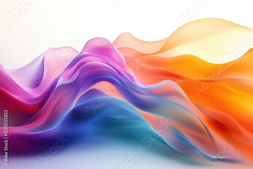 Wallpaper Mural Colorful abstract waves creating a dynamic background. Set against a white canvas. Emphasizing fluidity and motion. Ideal for advertising materials. Torontodigital.ca