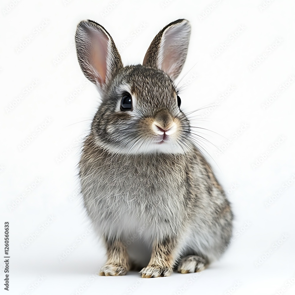 Cute baby bunny sitting, white background, pet, Easter (1) Cute baby bunny sitting, white background, pet, Easter (1)