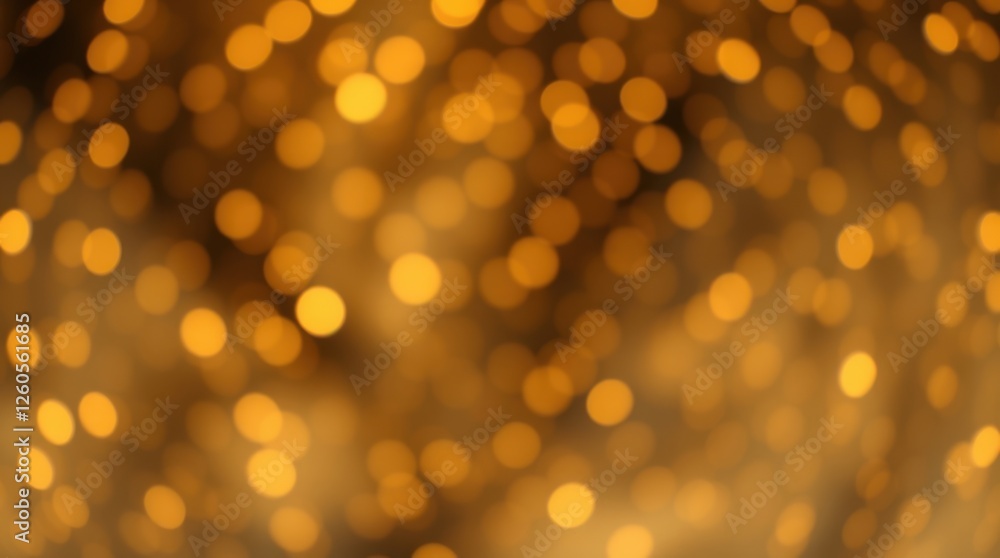 Obraz premium Abstract bokeh background of blurred golden lights creating a warm, festive atmosphere. Soft focus effect.