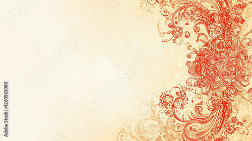 赤い装飾模様のエレガントな背景