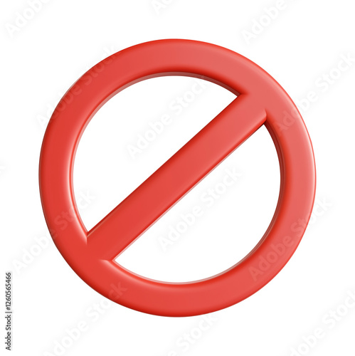 Free Download 3d red probidden sign not allowed, cute cartoon sytle. Isolated on transparent background. - GFXLoad