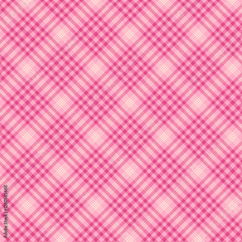 Plaid repeat pattern in pink.Colorful gingham checkered tartan seamless pattern.Geometric graphic vector illustration background design for fabric and print.