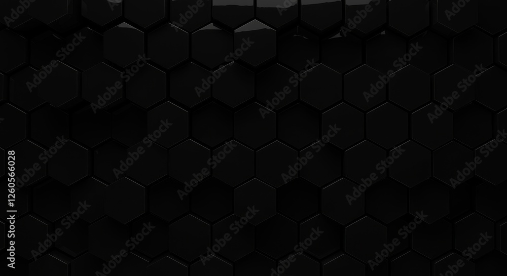 Black 3D Hexagonal Pattern Background. Abstract Geometric Texture for Design, Technology, and Modern Presentations. Black 3D Hexagonal Pattern Background. Abstract Geometric Texture for Design, Technology, and Modern Presentations.