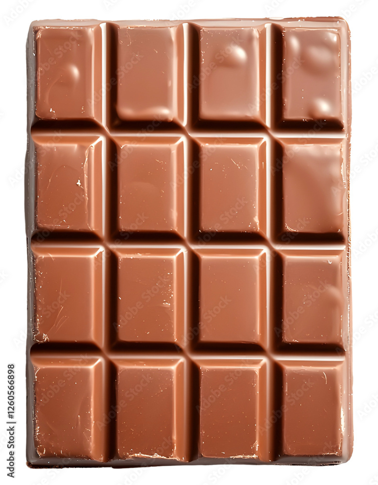 Fototapeta premium Chocolate bar isolated on transparent background.