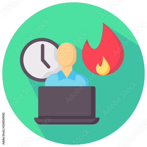 deadline, work, limit, working time, productivity, office hours vector round flat icon